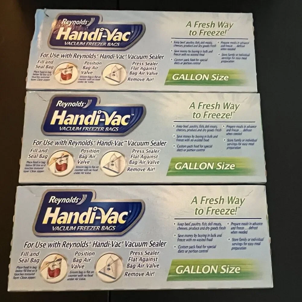 Reynolds Handi-Vac Vacuum Freezer Bags Gallon Size Lot of 3 27 Bags Total